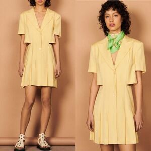 NWT Sandro Jaun Citron Mini Yellow Dress Size XS